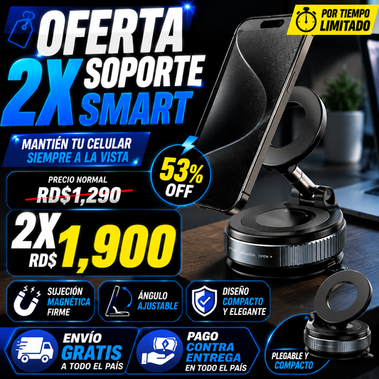 Soporte Magnético de Succión 360° para celular | Agarre Ultra Firme